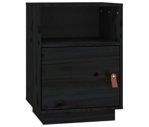 vidaXL Mesitas de noche 2 uds madera maciza de pino negro 40x34x55 cm