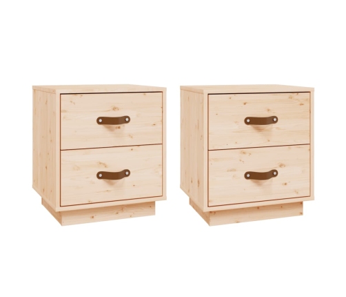 Mesitas de noche 2 uds madera maciza de pino 40x34x45 cm