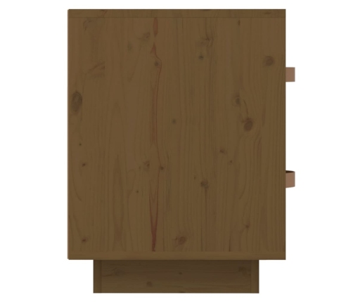 vidaXL Mesita de noche madera maciza de pino marrón miel 40x34x45 cm