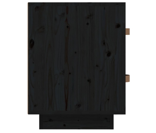 Mesita de noche madera maciza de pino negro 40x34x45 cm