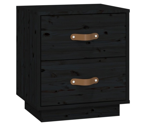 Mesitas de noche 2 uds madera maciza de pino negro 40x34x45 cm