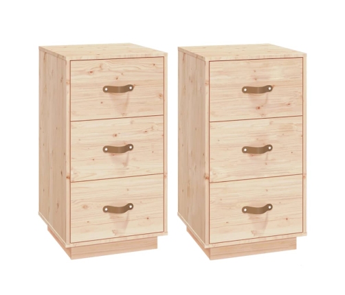 Mesitas de noche 2 uds madera maciza de pino 40x40x75 cm