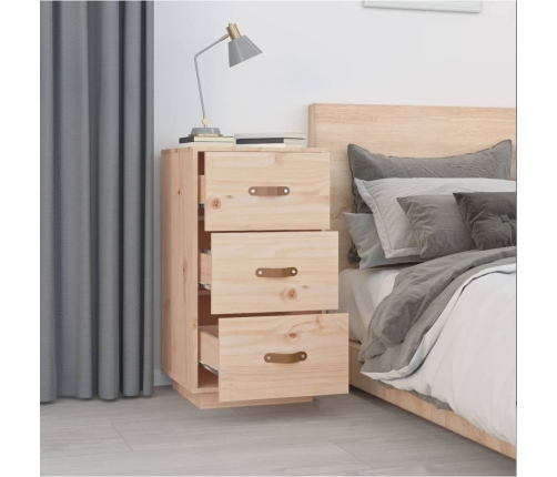 Mesitas de noche 2 uds madera maciza de pino 40x40x75 cm