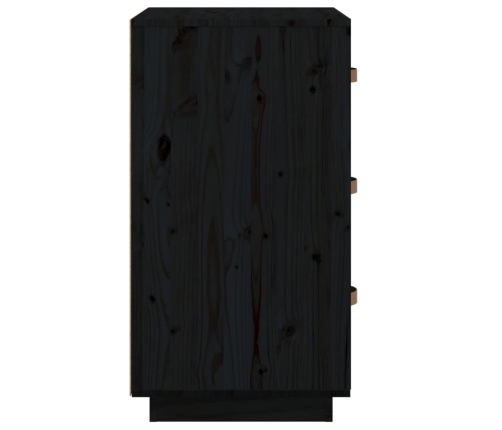 Mesita de noche madera maciza de pino negro 40x40x75 cm