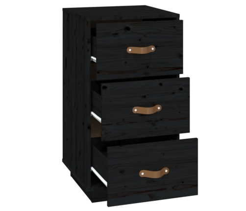 Mesitas de noche 2 uds madera maciza de pino negro 40x40x75 cm