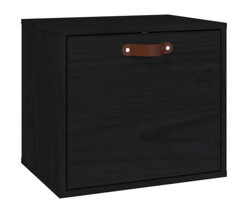 Armario de pared de madera maciza de pino negro 40x30x35 cm