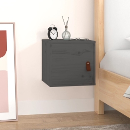 Armario de pared de madera maciza de pino gris 31,5x30x30 cm