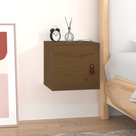 Armario de pared madera maciza de pino marrón miel 31,5x30x30cm