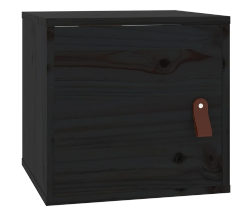 Armario de pared madera maciza de pino negro 31,5x30x30 cm