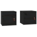 Armarios de pared 2 uds madera maciza pino negro 31,5x30x30 cm