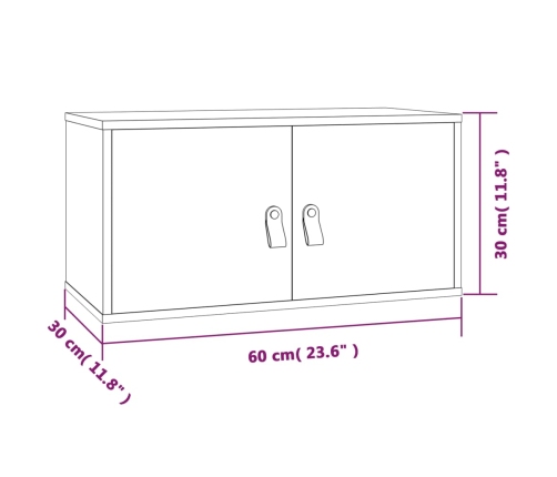 Armario de pared de madera maciza de pino 60x30x30 cm