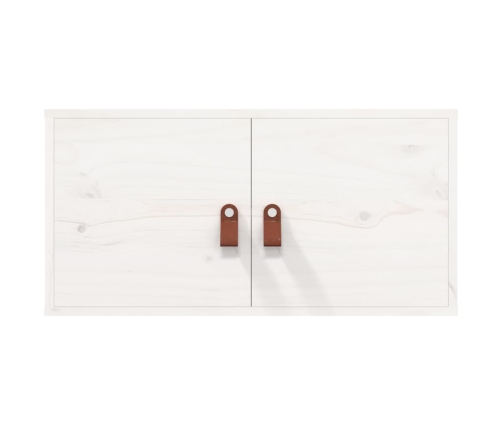 Armario de pared 2 uds madera maciza de pino blanco 60x30x30 cm