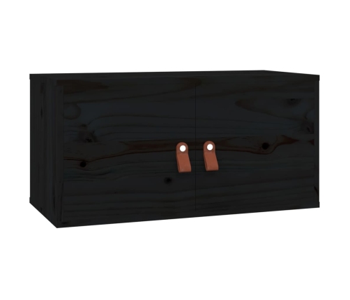 Armario de pared de madera maciza de pino negro 60x30x30 cm