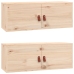 Armarios de pared 2 uds madera maciza de pino 80x30x30 cm