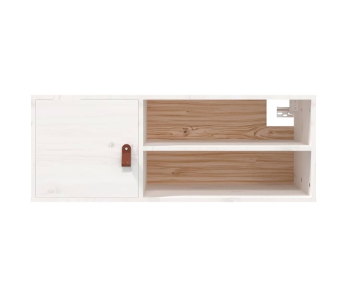 vidaXL Armario de pared de madera maciza de pino blanco 80x30x30 cm