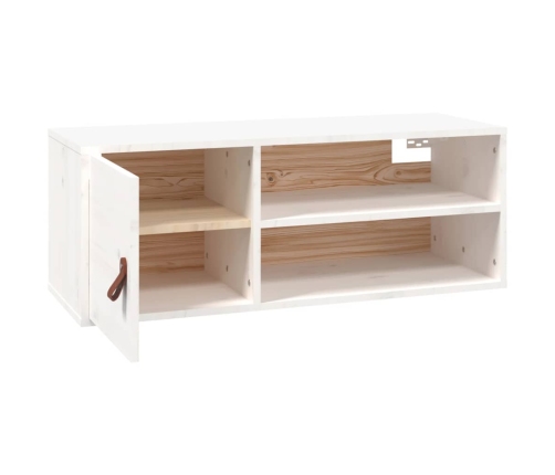 vidaXL Armario de pared de madera maciza de pino blanco 80x30x30 cm