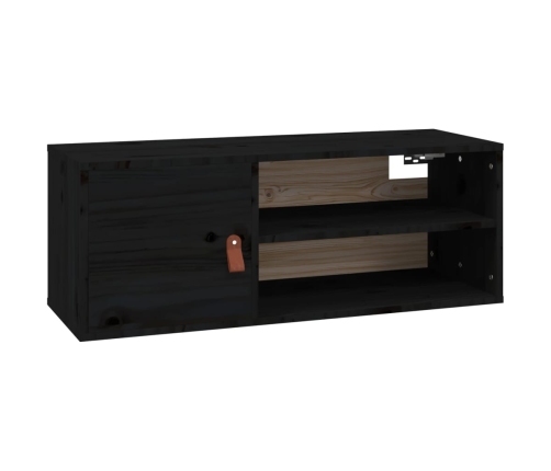 Armario de pared de madera maciza de pino negro 80x30x30 cm