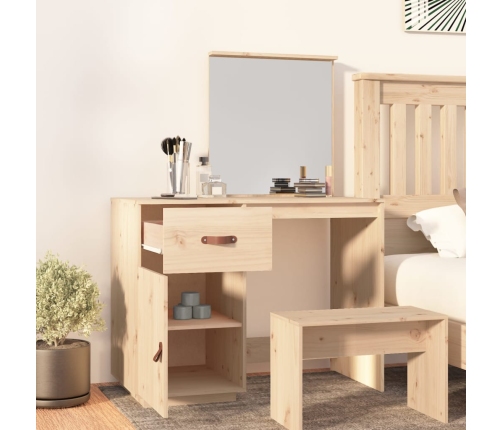 Mesa tocador de madera maciza de pino 95x50x134 cm