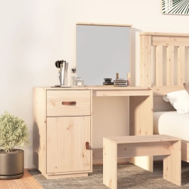 Mesa tocador de madera maciza de pino 95x50x134 cm