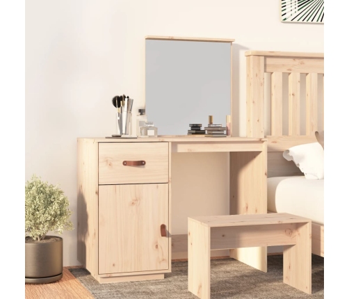 Mesa tocador de madera maciza de pino 95x50x134 cm