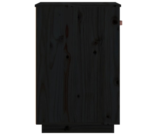 Armario de escritorio madera maciza de pino negro 40x50x75 cm