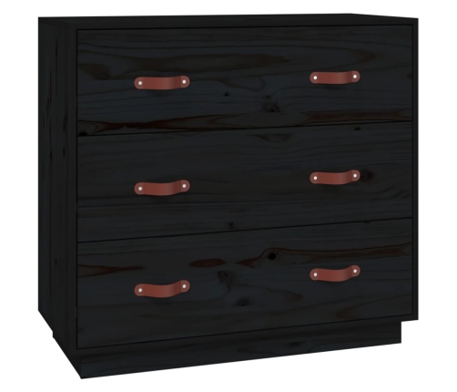 Aparador madera maciza de pino negro 80x40x75 cm