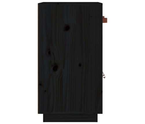 Aparador de madera maciza de pino negro 65,5x40x75 cm