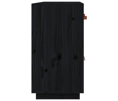 Aparador de madera maciza de pino negro 98,5x40x75 cm