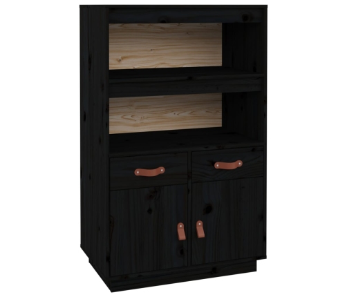 Aparador de madera maciza de pino negro 67x40x108,5 cm