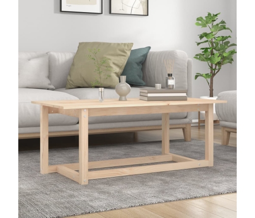 vidaXL Mesa de centro de madera maciza de pino 110x55x45 cm