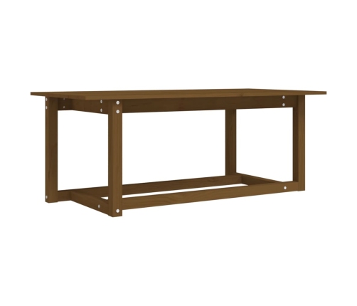 Mesa de centro madera maciza de pino marrón miel 110x55x45 cm