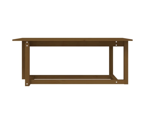 Mesa de centro madera maciza de pino marrón miel 110x55x45 cm