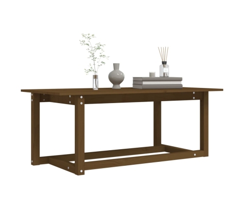 Mesa de centro madera maciza de pino marrón miel 110x55x45 cm