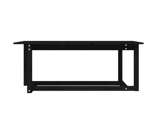 Mesa de centro de madera maciza de pino negro 110x55x45 cm