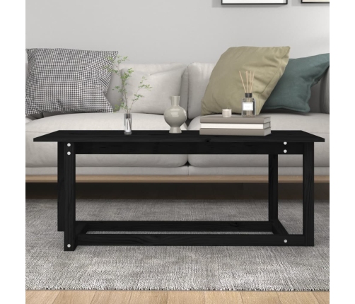 Mesa de centro de madera maciza de pino negro 110x55x45 cm