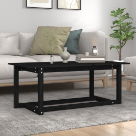 Mesa de centro de madera maciza de pino negro 110x55x45 cm