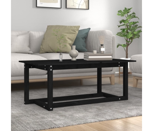 Mesa de centro de madera maciza de pino negro 110x55x45 cm