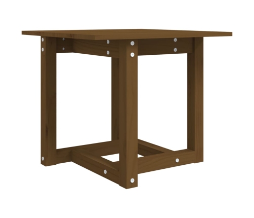 Mesa de centro madera maciza de pino marrón miel 50x50x45 cm