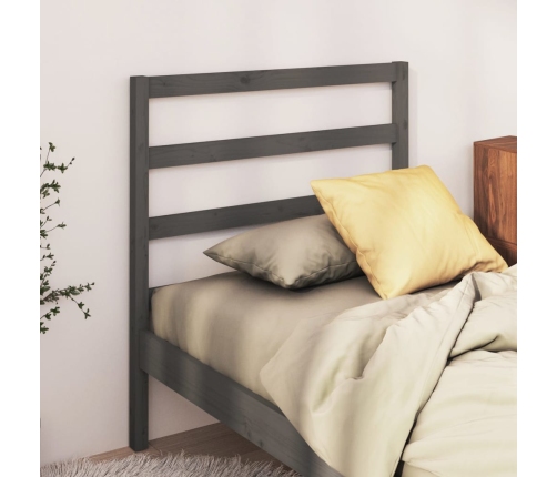 vidaXL Cabecero de cama madera maciza de pino gris 95x4x100 cm