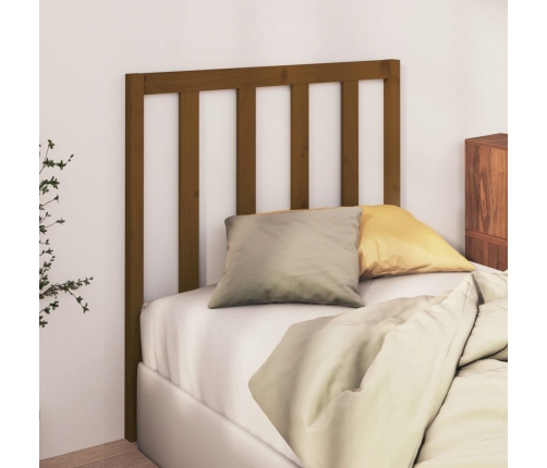 vidaXL Cabecero de cama madera maciza pino marrón miel 95x4x100 cm