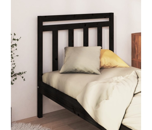 Cabecero de cama madera maciza de pino negro 95x4x100 cm