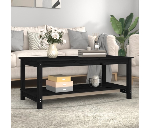 Mesa de centro de madera maciza de pino negro 110x55x45 cm