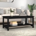 Mesa de centro de madera maciza de pino negro 110x55x45 cm