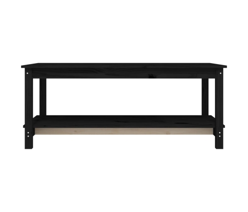 vidaXL Mesa de centro de madera maciza de pino negro 110x55x45 cm