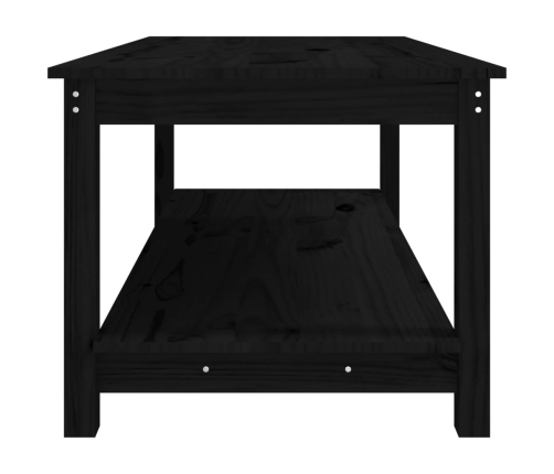 vidaXL Mesa de centro de madera maciza de pino negro 110x55x45 cm