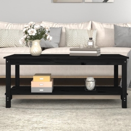 Mesa de centro de madera maciza de pino negro 110x55x45 cm