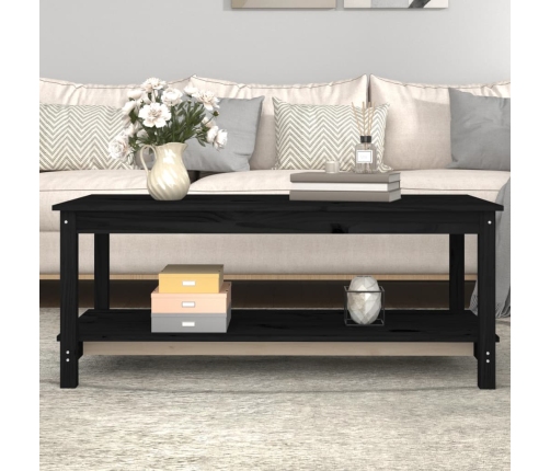 Mesa de centro de madera maciza de pino negro 110x55x45 cm