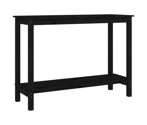 Mesa consola madera maciza de pino negro 110x40x80 cm