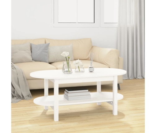 Mesa de centro de madera maciza de pino blanco 110x55x45 cm