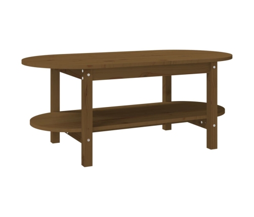 Mesa de centro madera maciza de pino marrón miel 110x55x45 cm